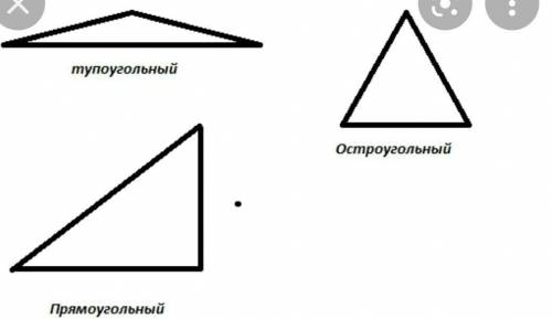 построить остроуголтный, прямоугольный, тупоугольный треугольник, построить серединные перпендикуляр