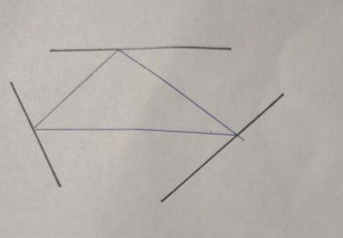 Начерти треугольник и проведи через каждую вершину прямую, параллельную противоположной стороне. отв