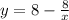 y = 8 - \frac{8}{x}