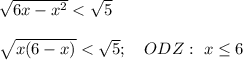 \sqrt{6x-x^2}