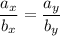 \dfrac{a_x}{b_x} = \dfrac{a_y}{b_y}