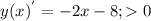y(x)^{'} =-2x-8;0