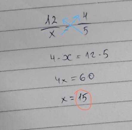 розв'язанняПри якому значенні х правильна рівність 12/×=4/5