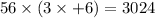 56 \times (3 \times + 6) = 3024