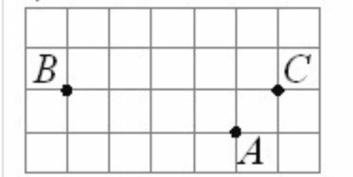 На клетчатой бумаге с размером клетки 1х1 отмечены три точки: A, B и C. Найдите расстояние от точки
