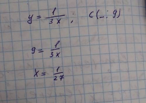 Выбери значение, при котором точка ﻿C(_; 9) принадлежит графику функции y= 1/3x