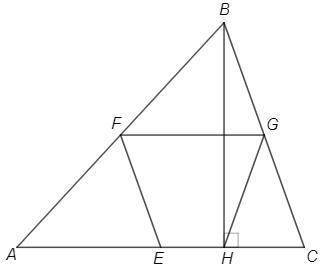 Докажите, что середины всех сторон треугольника и основание любой его высоты являются вершинами равн