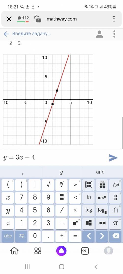 Найти график функции y=3x+4 a)найти yесли x=2