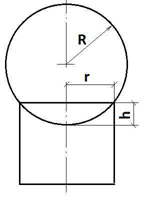 Диаметр шара, равный 30 см, представляет собой ось цилиндра, у которого радиус основания равен 12 см