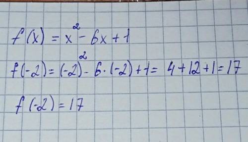 Функция задана формулой f(x)=x2-6x+1 знайти положіть.