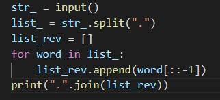 Створіть нову програму мовою Python. Користувач вводить будь-які слова в один рядок через крапку. За