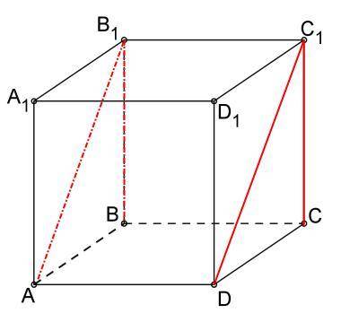Abcda1b1c1d1 куб найдите угол между прямыми b1b1 и dc1 объясните ответ