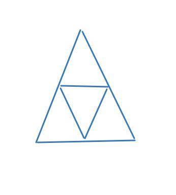 Сложите 5 треугольников из 9 равных палочек