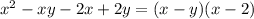 x^2-xy-2x+2y=(x-y)(x-2)