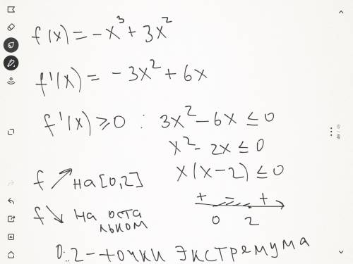 МЕНЯ ОТЕЦ ЩЯС УБЬЕТ исследовать функцию на монотонность и экстремумы f(x)=-x³+3x²