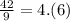 \frac{42}{9} = 4.(6)