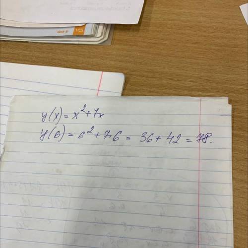 Знайдіть y(6) якщо y(x)=x^2+7x