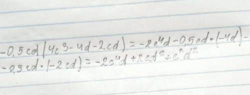 Преобразуйте произведение в многочлен: −0,5cd(4c3−4d−2cd)