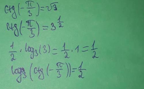 Решите уравнение ctg(-п/3)= √3