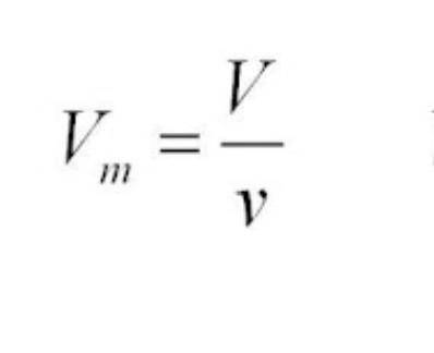 Запишите формулу нахождения молярной массы, молярного объема и число авогадро.