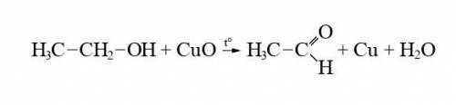 Написати рiвняння реакції окислення етанолу з купрум (II) оксидом.
