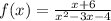 f(x) = \frac{x+6}{x^{2} -3x - 4}