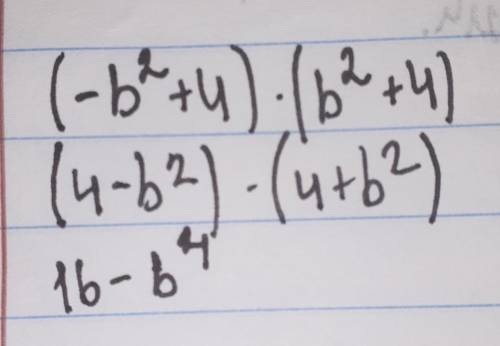 (- b²+ 4)(b² + 4)