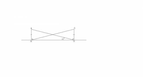 Точки A и C расположены по одну сторону от прямой, к которой от обеих точек проведены перпендикуляры