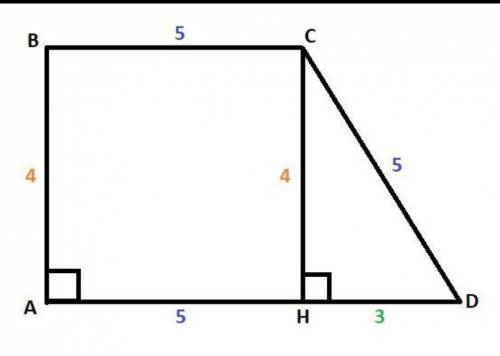 Найдите Площадь прямоугольной трапеции если угол D=90° BC=CD=6см; угол ABC=135°
