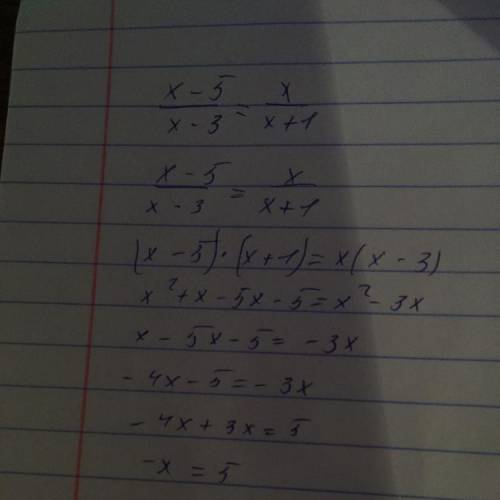 Розв'яжіть рівняння x-5. x = x-3. x+1