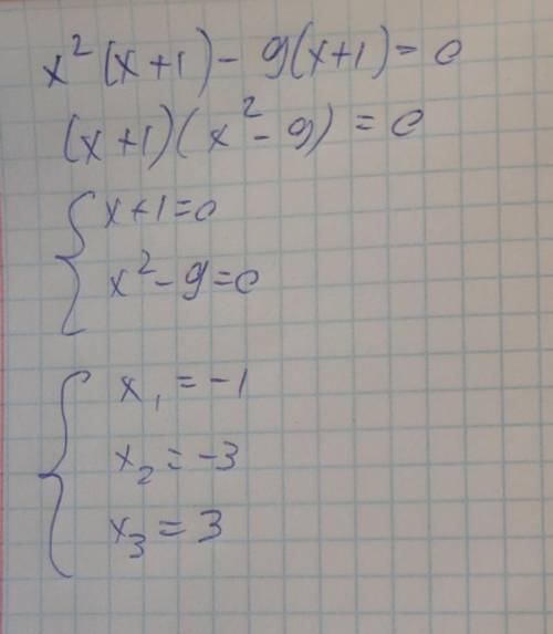 Решить уровненение x^2 * (x+1) = 9( x+1)
