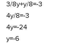 Найдите корень уравнения 3/8*y-11=-11+y/8