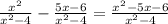\frac{ {x}^{2} }{ {x}^{2} - 4} - \frac{5x - 6}{ {x}^{2} - 4} = \frac{ {x}^{2} - 5x - 6}{ {x}^{2} - 4}