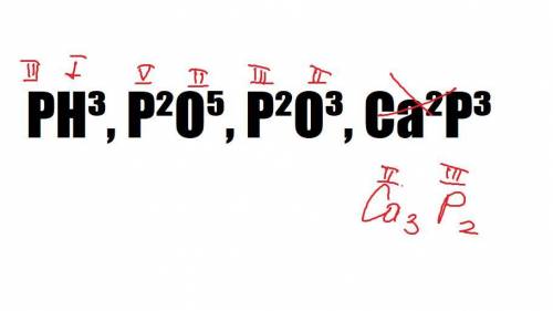 Определите валентность фосфора в соеденениях: PH³, P²O⁵, P²O³, Ca²P³