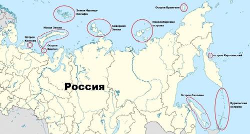 На контурной карте обозначьте Острова и полуострова России быстро даю 100б