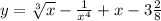 \\ y = \sqrt[3]{x} - \frac{1}{ {x}^{4} } + x - 3 \frac{2}{8}