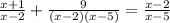 \frac{x+1}{x-2} +\frac{9}{(x-2)(x-5)} =\frac{x-2}{x-5}