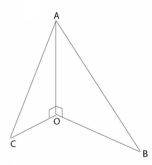 Из точки А к плоскости а проведен перпендикуляр АО и две наклонные АВ и АС найдите длину наклонной А