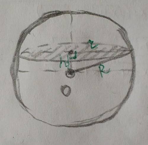Кулю діаметр якої 82 дм перетнуто площиною на відстані 9 дм від центра. Знайти площу перерізу