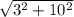 \sqrt{3^{2} +10^{2} }