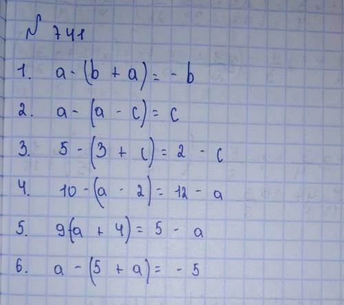 1) a-b+a=-b2)a-a-c=c3)5-3+c=2-c4)10-a-2=12-a5)9-a+4=5-a6)a-5+a=-5