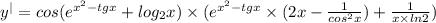 {y}^{ | } = cos( {e}^{ {x}^{2} - tgx } + log_{2}x) \times ( {e}^{ {x}^{2} - tgx } \times (2x - \frac{1}{ {cos}^{2}x}) + \frac{1}{x \times ln2} )
