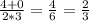 \frac{4+0}{2*3} = \frac{4}{6} = \frac{2}{3}