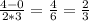 \frac{4-0}{2*3} = \frac{4}{6} = \frac{2}{3}