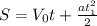 S=V_0t+\frac{at_1^2}{2}
