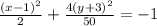\frac{(x-1)^2}{2} + \frac{4(y+3)^2}{50} = -1