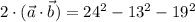 2\cdot(\vec{a}\cdot\vec{b})=24^2-13^2-19^2
