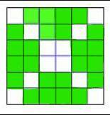 Какое наименьшее количество клеток в квадрате на рисунке нужно ещё закрасить, чтобы полученный рисун