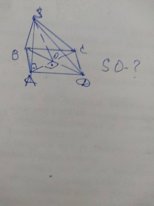 В основании пирамиды SABCD лежит квадрат. Высота пирамиды SA перпендикулярна основанию. Найдите расс