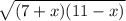 \sqrt{(7 + x)(11 - x)}